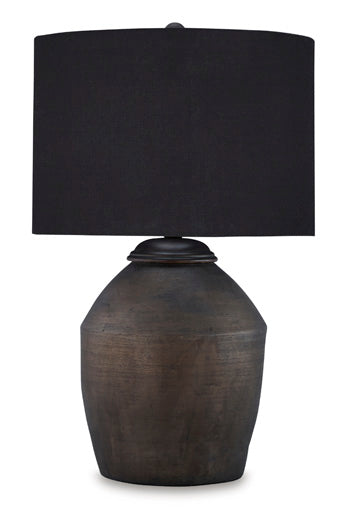 Terracotta Table Lamp (1/CN) Naareman Metallic Black