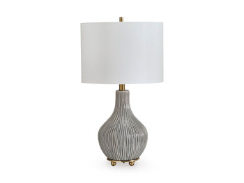 Ceramic Table Lamp (1/CN) Judlen Gray/Gold Finish