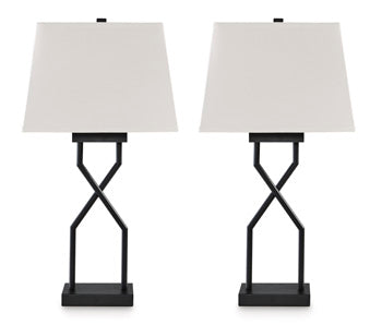 Metal Table Lamp (2/CN) Brookthrone Black