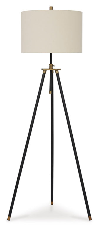Metal Floor Lamp (1/CN) Cashner Black/Gold Finish