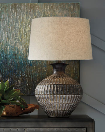 Metal Table Lamp (1/CN) Magan Antique Bronze Finish