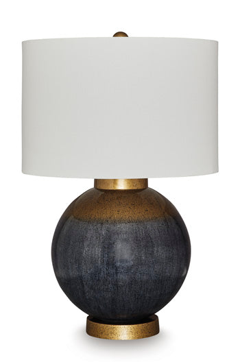 Metal Table Lamp (1/CN) Adara Blue/Gold Finish
