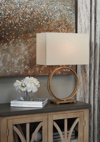 Metal Table Lamp (1/CN) Mahala Antique Gold Finish