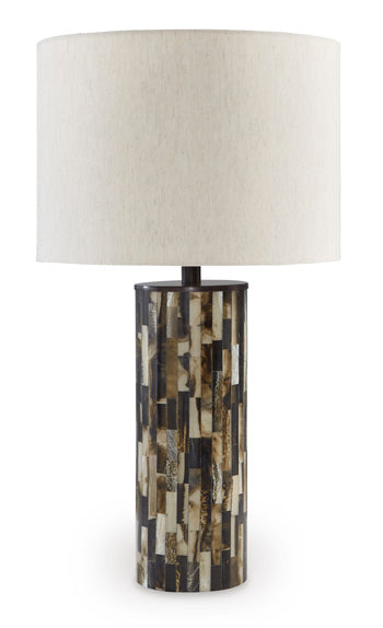 Poly Table Lamp (1/CN) Ellford Black/Brown/Cream