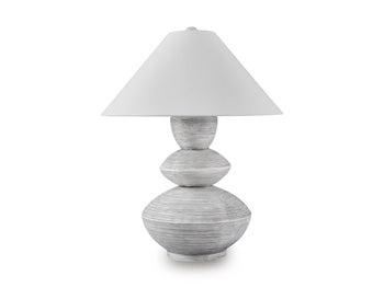 Poly Table Lamp (1/CN) Brickdon Distressed White