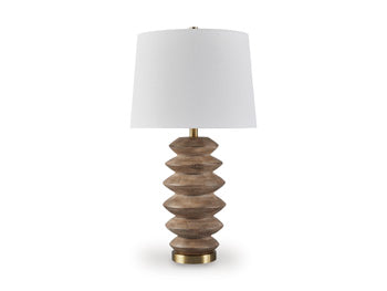 Poly Table Lamp (1/CN) Jyllyard Brown/Gold Finish