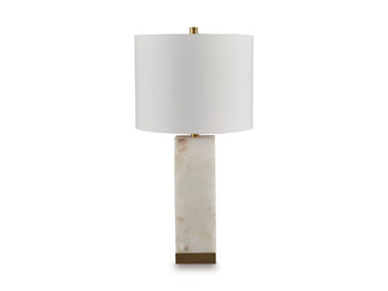 Alabaster Table Lamp (1/CN) Linderfield White/Gold Finish