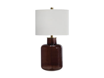 Glass Table Lamp (1/CN) Mette Brown/Gold Finish