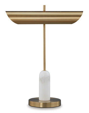 Marble Desk Lamp (1/CN) Rowleigh Gold Finish/White