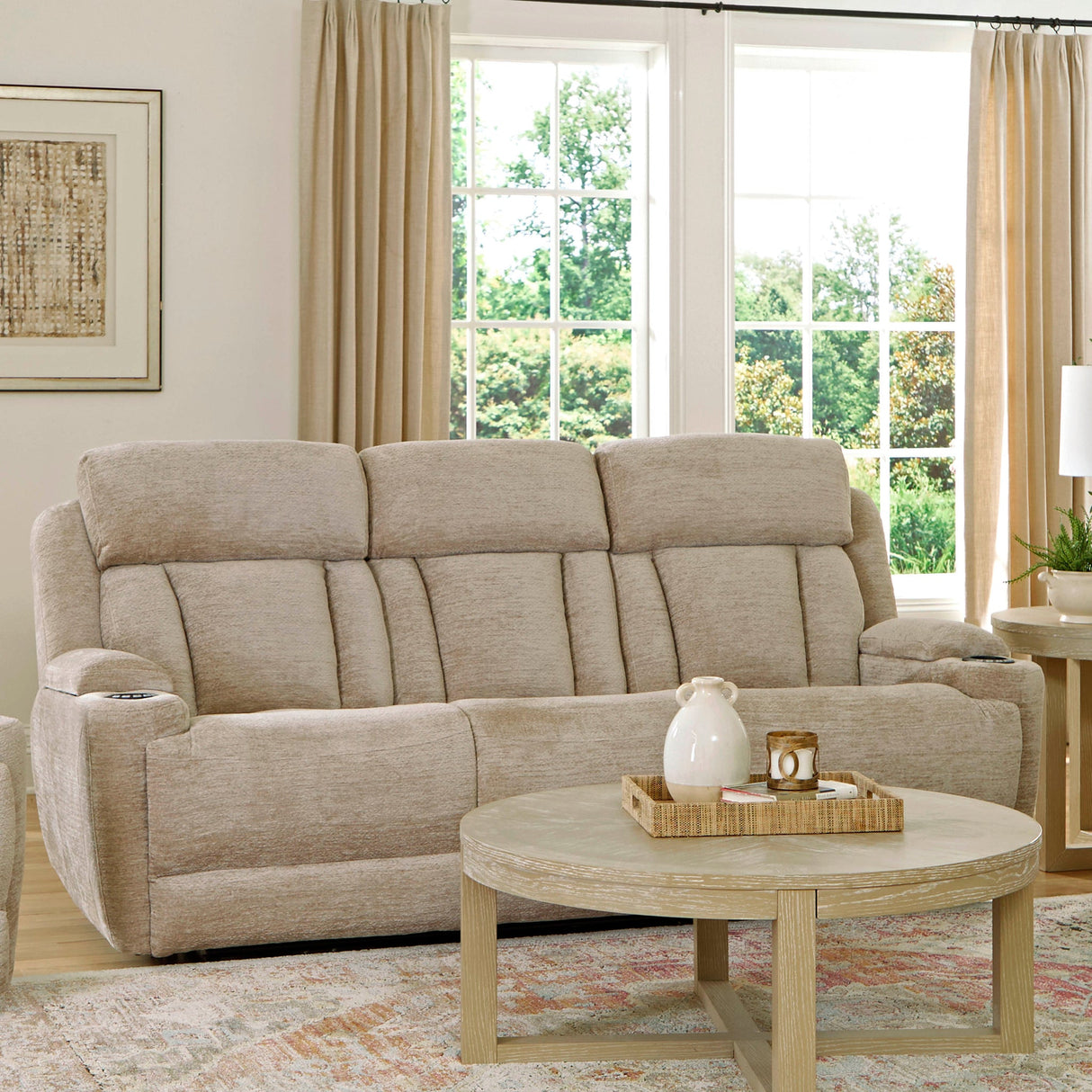 Dalton Reclining Sofa w/power Drop down table