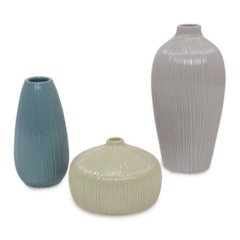 Vase Set (3/CN) Eiderman Gray/Blue/Green