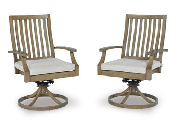 Swivel Chair w/Cushion (2/CN) Rainier Ranch Brown/Beige