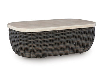 Rectangular Cocktail Table Kimora Beige/Dark Brown