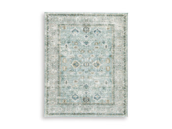 Memory Foam Large Rug Ladstoney Teal/Beige/Ochre