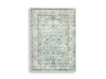 Memory Foam Medium Rug Ladstoney Teal/Beige/Ochre