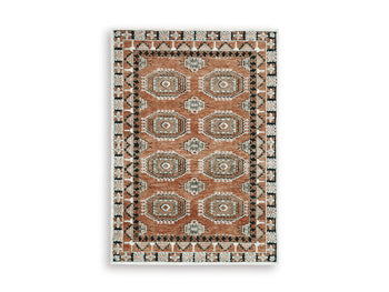 Medium Rug Qaabiz Sienna/Ivory/Black
