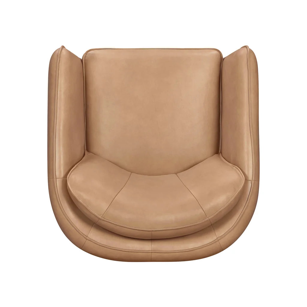 Norwood Leather Swivel Glider