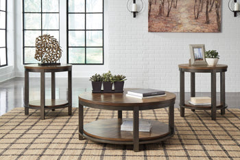 Occasional Table Set (3/CN) Roybeck Light Brown/Bronze