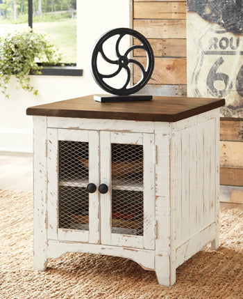 Rectangular End Table Wystfield White/Brown