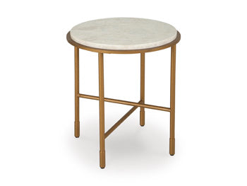 Round End Table Alben Antique Gold