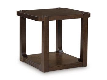Rectangular End Table Breckington Dark Brown