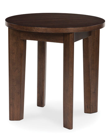 Round End Table Korestone 2 Dark Brown