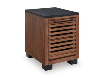 Chair Side End Table Kallari Warm Brown/Black