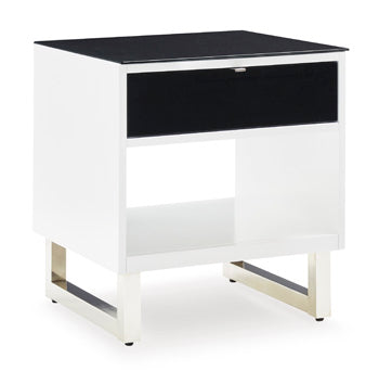 Rectangular End Table Gardoni White/Black
