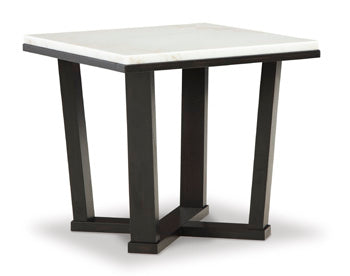 Square End Table Fostead White/Espresso