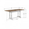 Augusta Rustic Brown/White 84" Tall Table w/18" Leaf