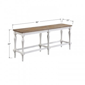 Augusta Rustic Brown/ White 60" Tall Bench