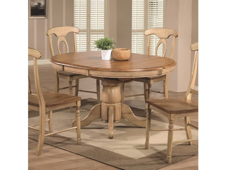 Quails Run Almond/ Wheat 57" Pedestal Table