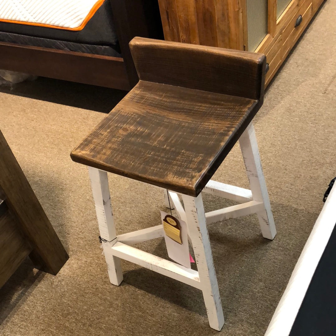 360 Pueblo White 24" Wooden Stool