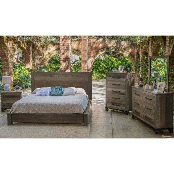Loft Brown Headboard, Footboard, Platform, Rails Closeout