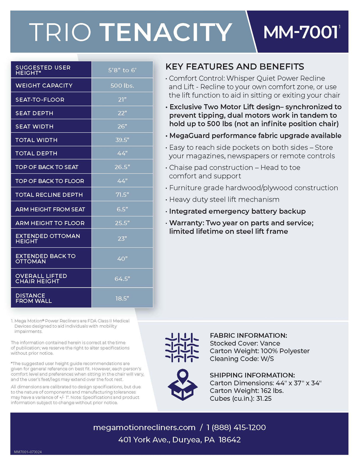 MM-7001 Lift Recliner