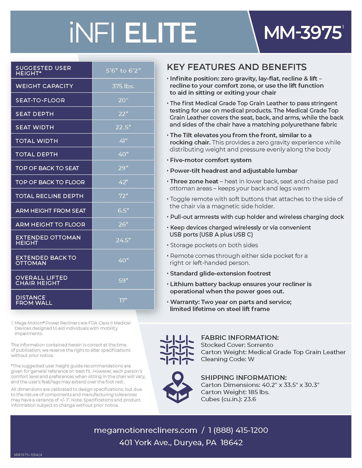 MM-3975 Lift Recliner