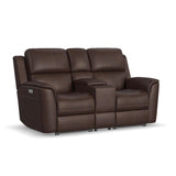 Henry leather Console Reclining Loveseat