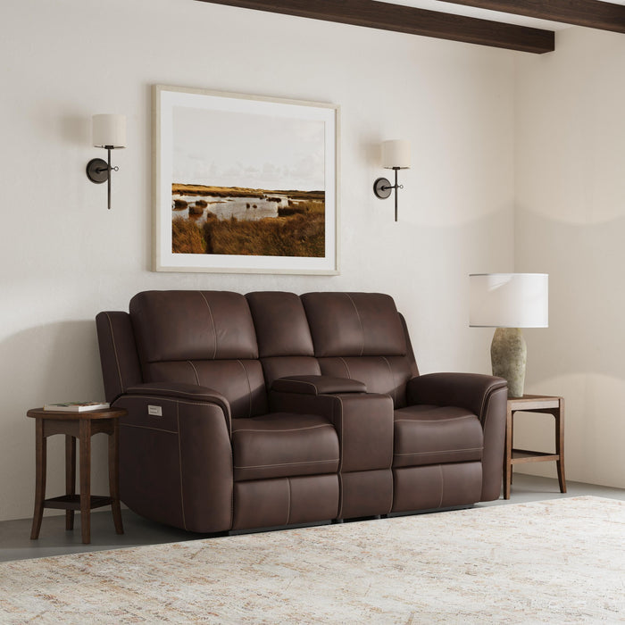 Henry leather Console Reclining Loveseat