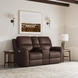 Henry leather Console Reclining Loveseat