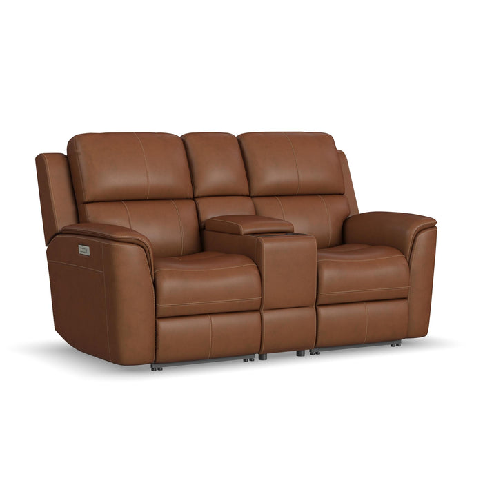 Henry leather Console Reclining Loveseat