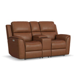 Henry leather Console Reclining Loveseat