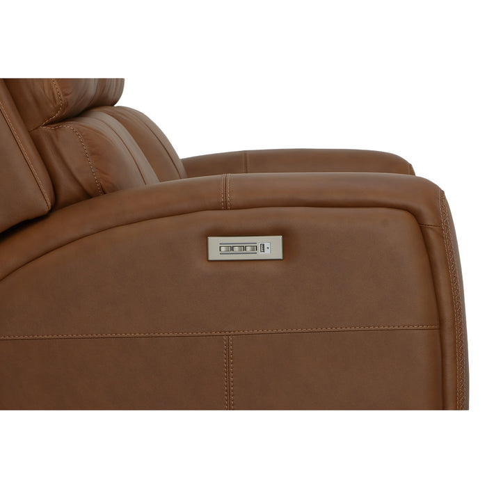 Linden Leather Power Reclining Loveseat ON DISPLAY IN SHOWROOM