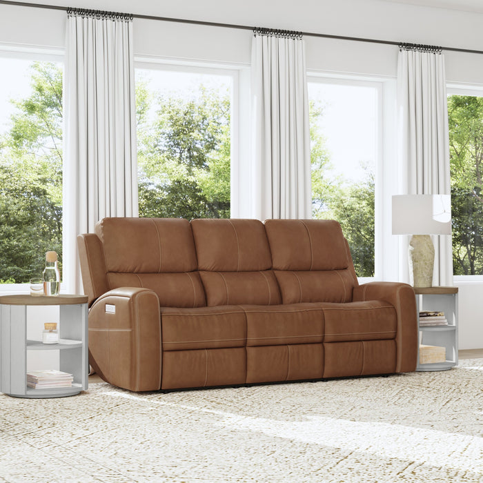 Linden Leather Power Reclining Sofa ON DISPLAY IN SHOWROM