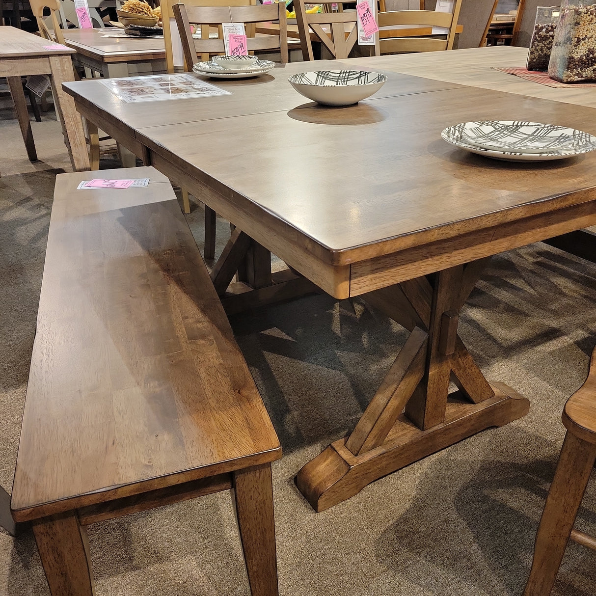 Carmel Rustic Brown 78" Table w/ 18" Butterfly Leaf