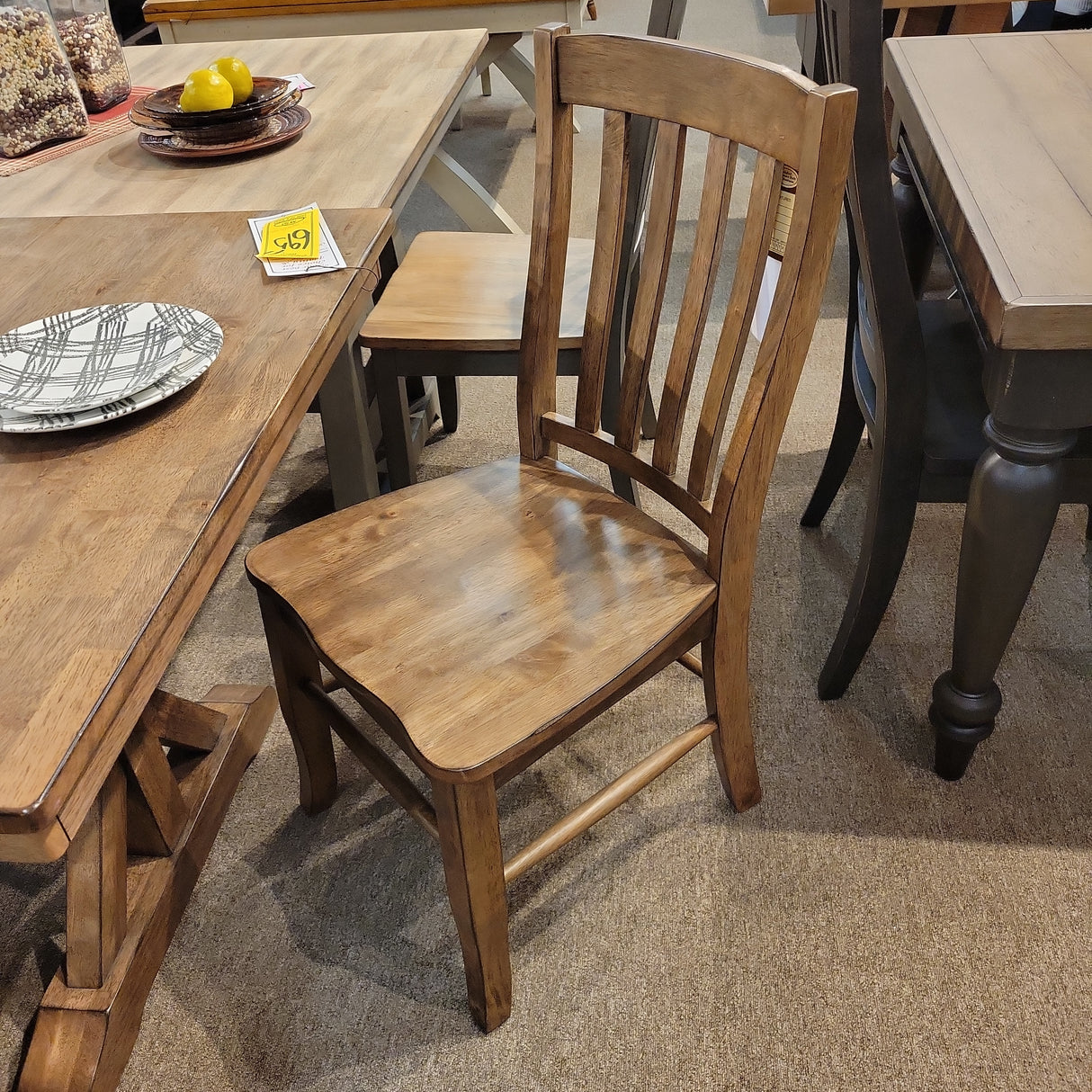 Carmel Rustic Brown Rake Back Side Chair