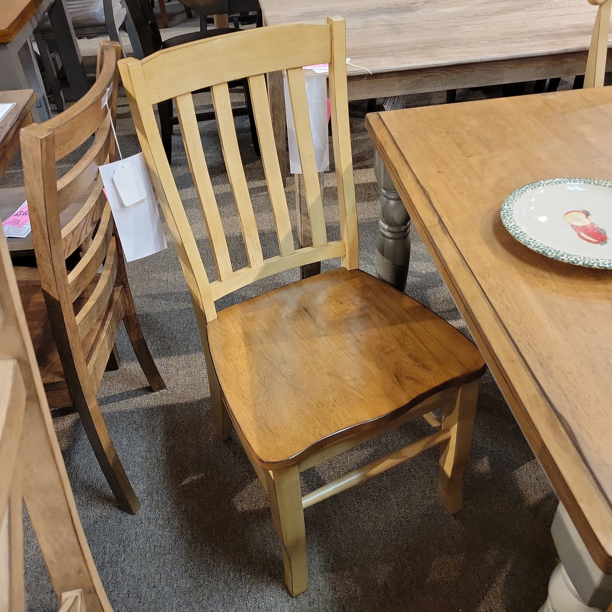 Quails Run - Almond/Wheat Rake Back Side Chair