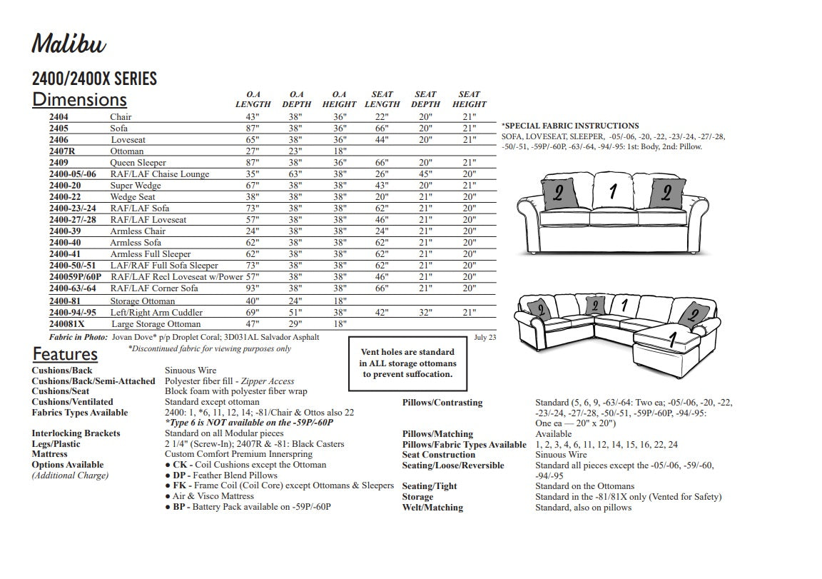 Malibu Sofa Closeout