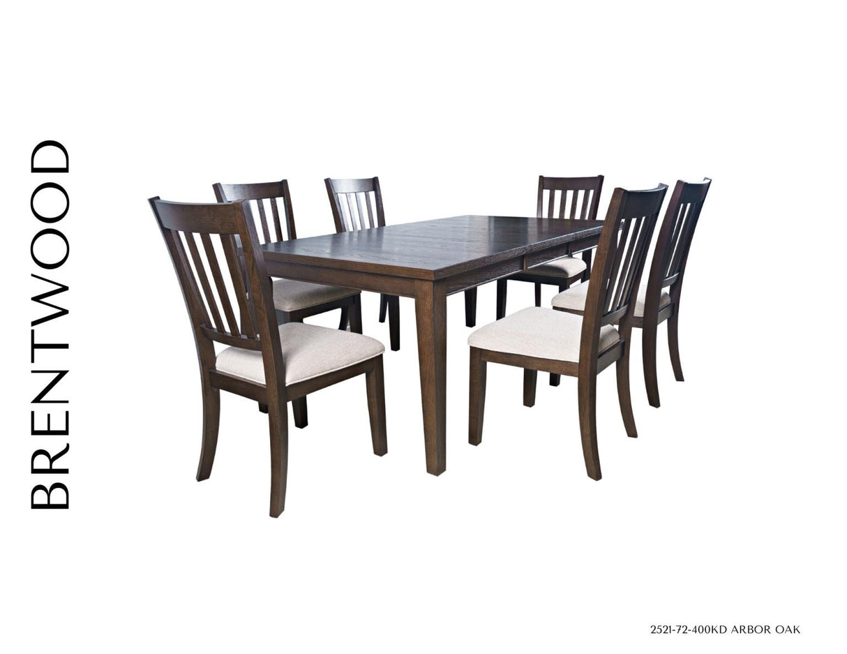 Brentwood 7PC  72" Extension Leg Table Dining Set (2521)