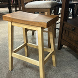Quails Run - Almond/Wheat 24" Saddle Barstool