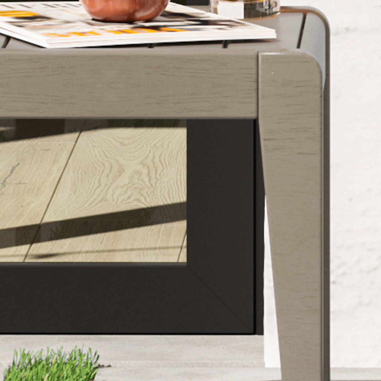 Homestyles Outdoor Lounge Armchair Pair and End Table 5675-10-10D-21